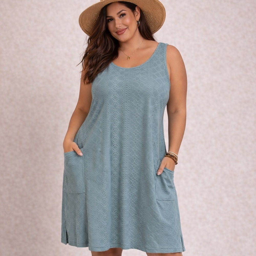 🔥5/$35🔥 BKRIVE NWOT Sage Green Textured Dress/Swim Cover